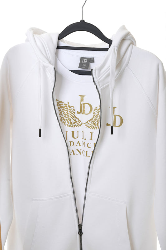 Julia Dance Fanclub Hoodie weiß – Wir stehen hinter euch, wir feuern euch an!